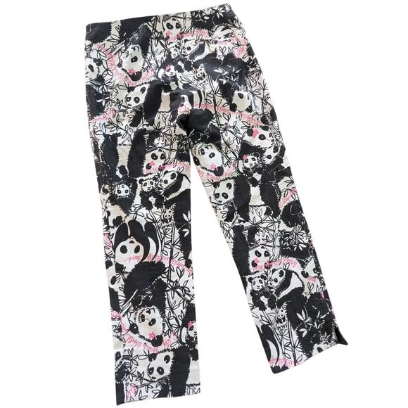 Lilly Pulitzer WWF Pandamonium Panda Print Cropped Resort Fit Pants RARE size 4 - Picture 2 of 7